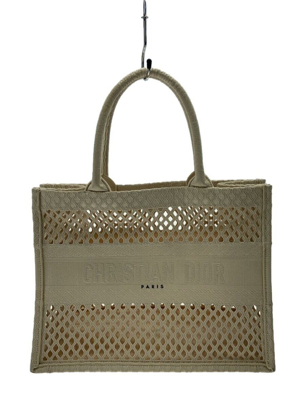 Christian Dior Book Tote neutral mesh